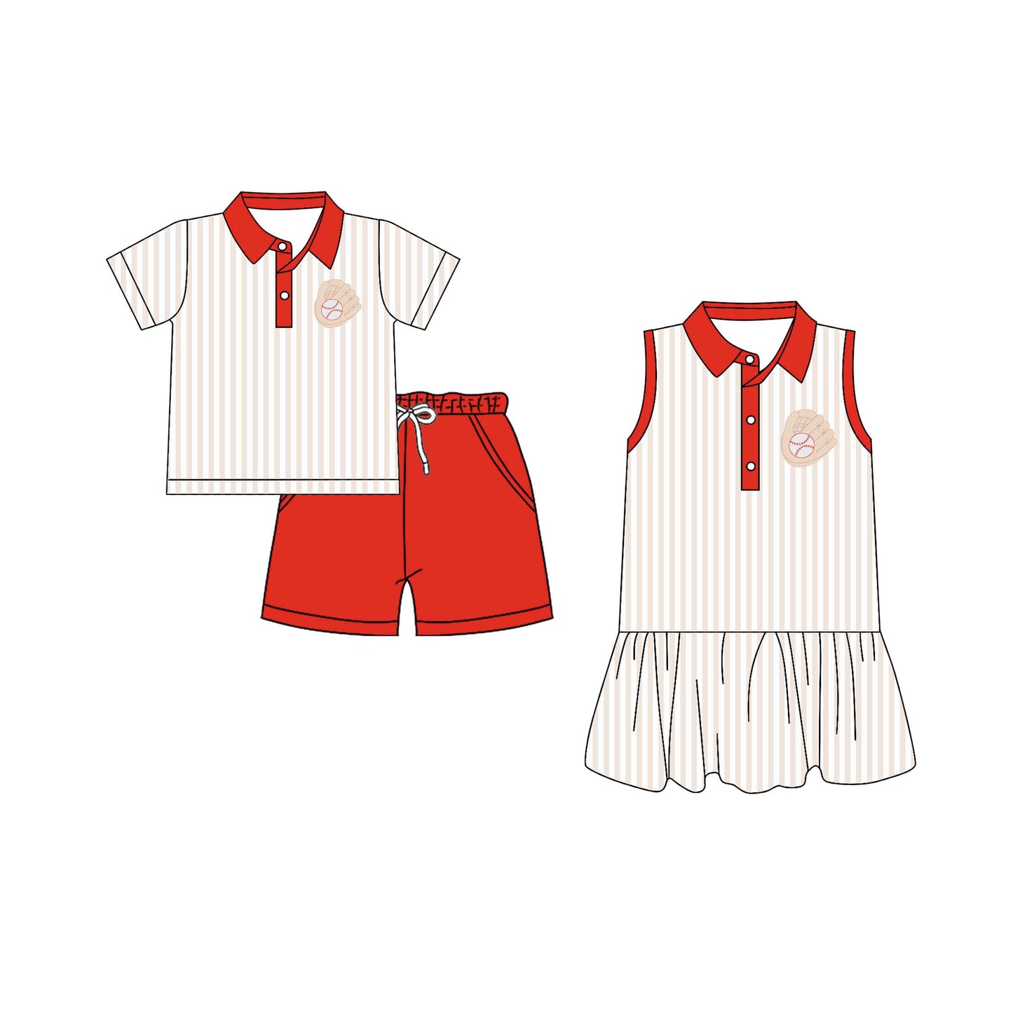 25.12.3 custom each style moq 5 eta 6-8week Sibling Sister baseball baby short sleeve shorts sets and dress match design