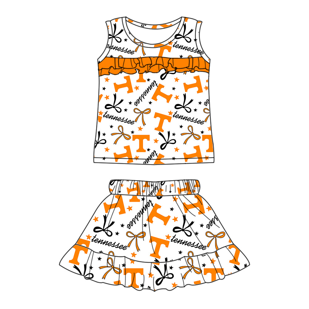 Custom moq 5 mix sizes summer teams baby girls clothes team short sleeve shorts sets dress kids pants-25.5.12