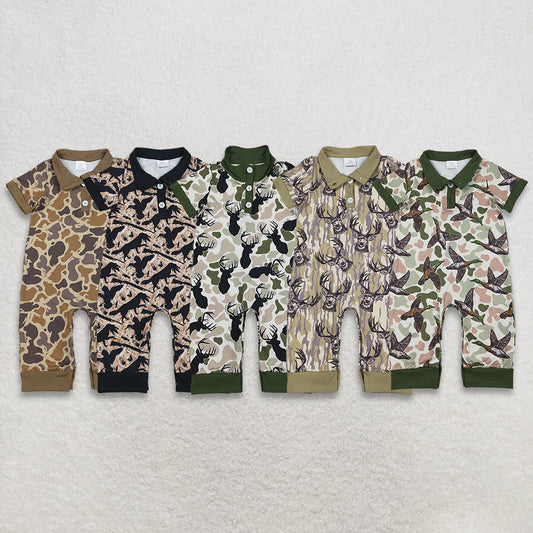RTS NO MOQ Sibling Baby boy clothes duck camouflage short-sleeved rompers