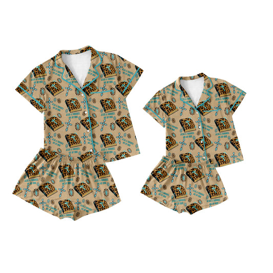 25.11.21 custom each style moq 5 eta 6-8week Sibling Sister easter short sleeve shorts sets and adult set match design