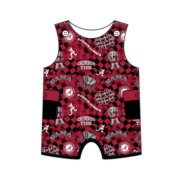 Custom summer teams baby girls clothes team brick red sets dress romper-25.5.6