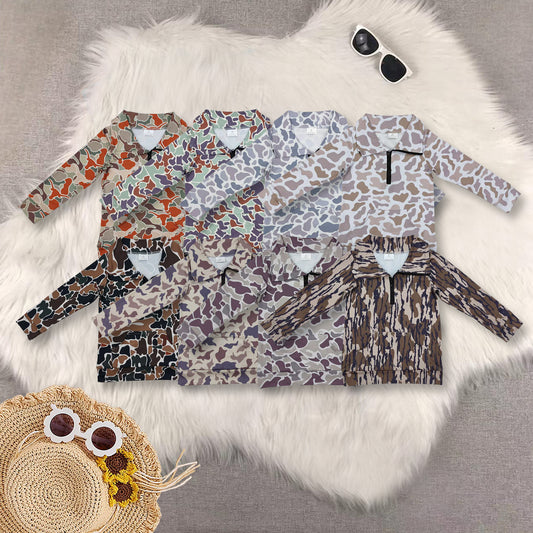 RTS NO MOQ Sibling Baby kid Camouflage pullover long sleeve tops