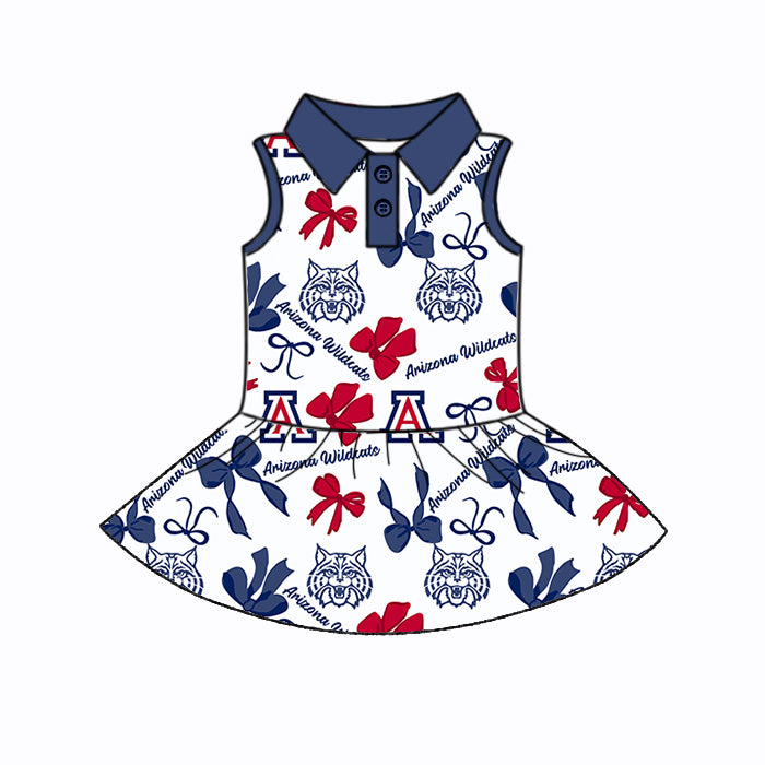 Custom moq 5 mix sizes summer teams baby girls clothes team blue short sleeve skirts shorts sets dress 1 and dress 2 and dress 3 and dress 4-25.5.24