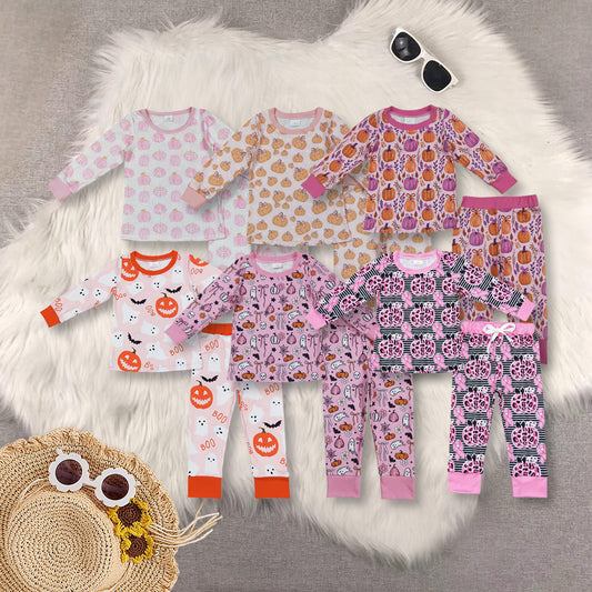 RTS NO MOQ Sibling Baby Girls halloween Long Sleeve Pants Set