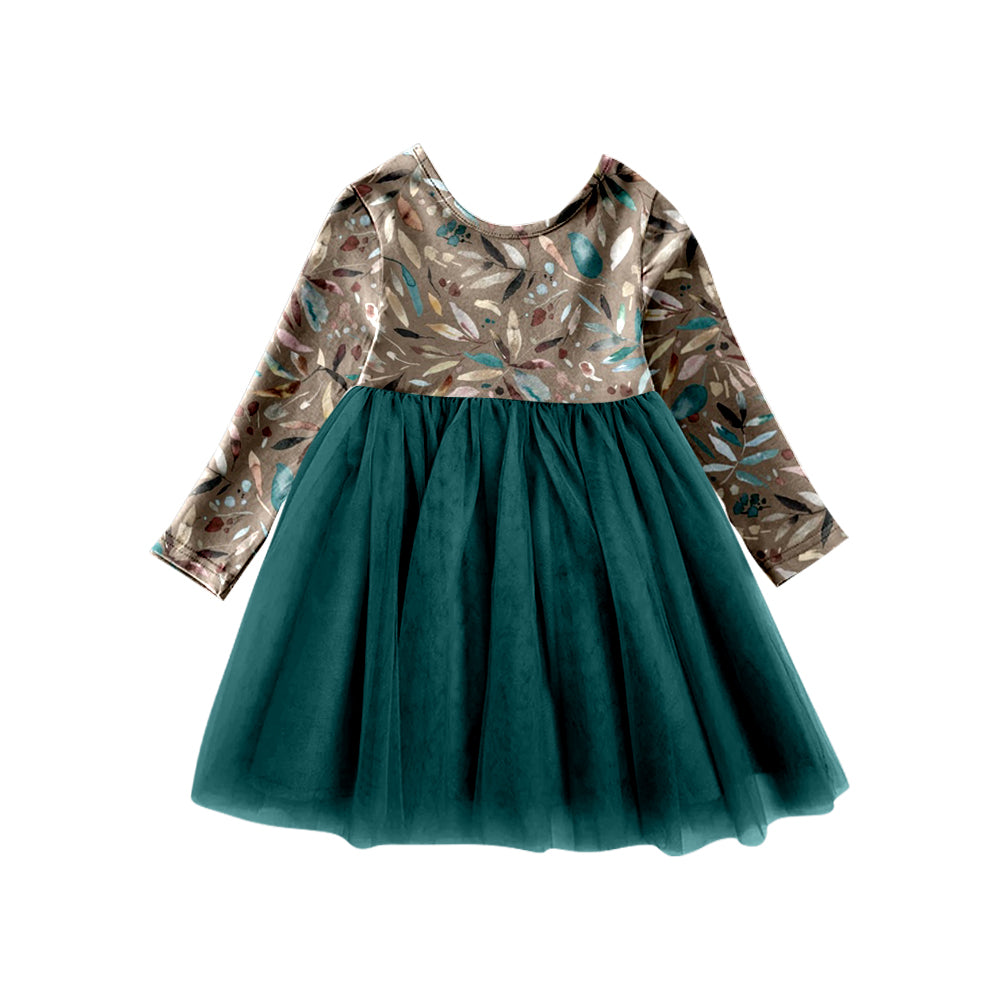 4.26 custom moq 5 eta 4-5weeks BAMBOO LEAF PRINT GREEN TUTU SKIRT