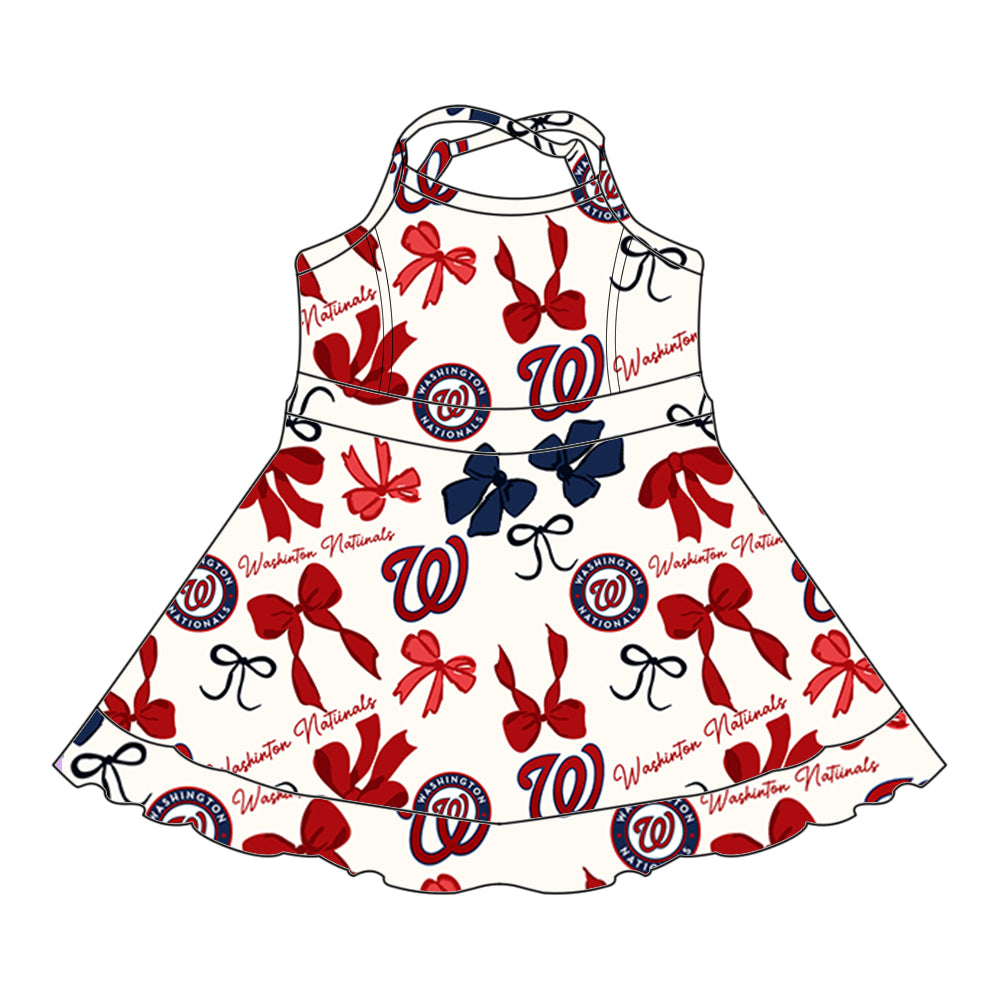Custom moq 5 mix sizes summer teams baby girls clothes team red short sleeve skirts shorts sets dress 1 and dress 2 and dress 3 and dress 4-25.5.19