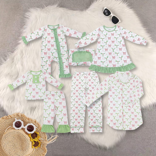 RTS NO MOQ Sibling baby Girls Boys Christmas long sleeve pants sets 2 and rompers 2 and adult top and adult pants Clothes