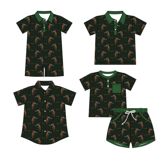 25.11.27 custom each style moq 5 eta 6-8 week Sibling Sister duck baby boy short sleeve shorts sets and boy rompers and top 2 match family design