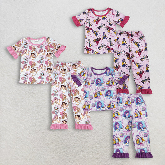12/18m-14/16t RTS NO MOQ Sibling baby girl clothes cartoon short-sleeved pants sets