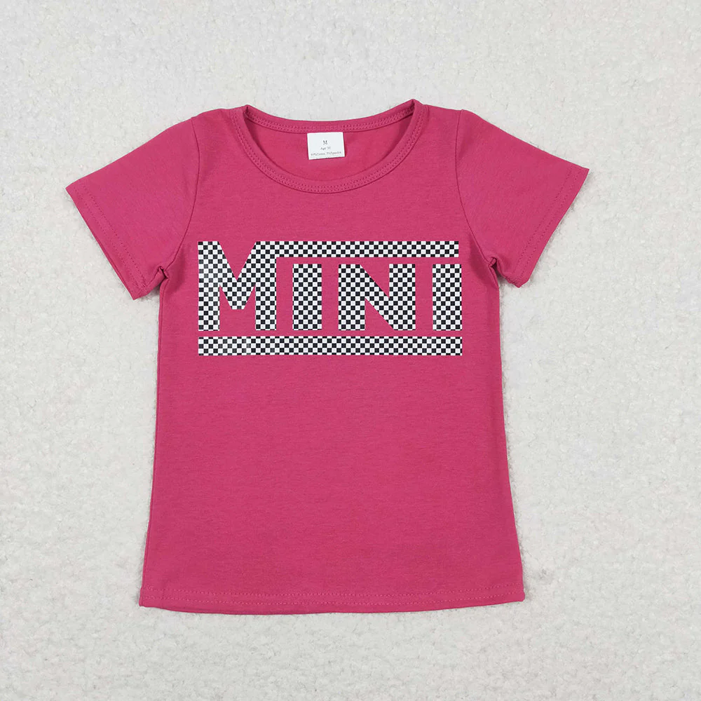 RTS Mommy and Me Pink Vinyl Short Sleeve Tee Shirts Tops