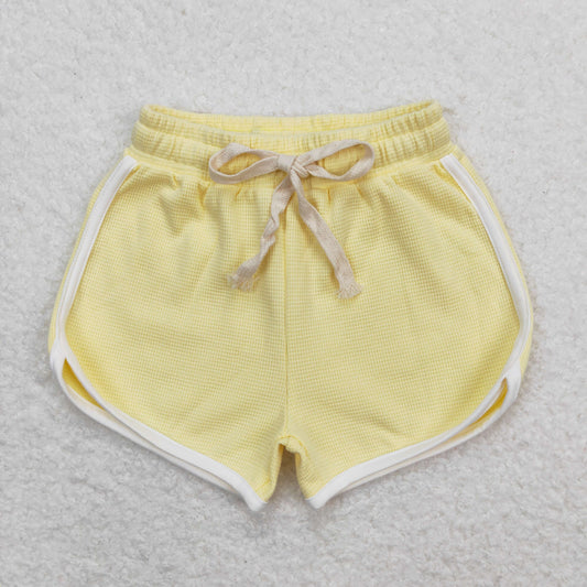 SS0318 Light yellow waffle shorts