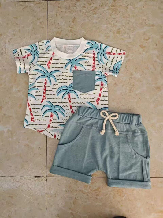 custom moq 5 eta 4-5 weeks baby boys clothes beach short sleeve shorts summer outfit