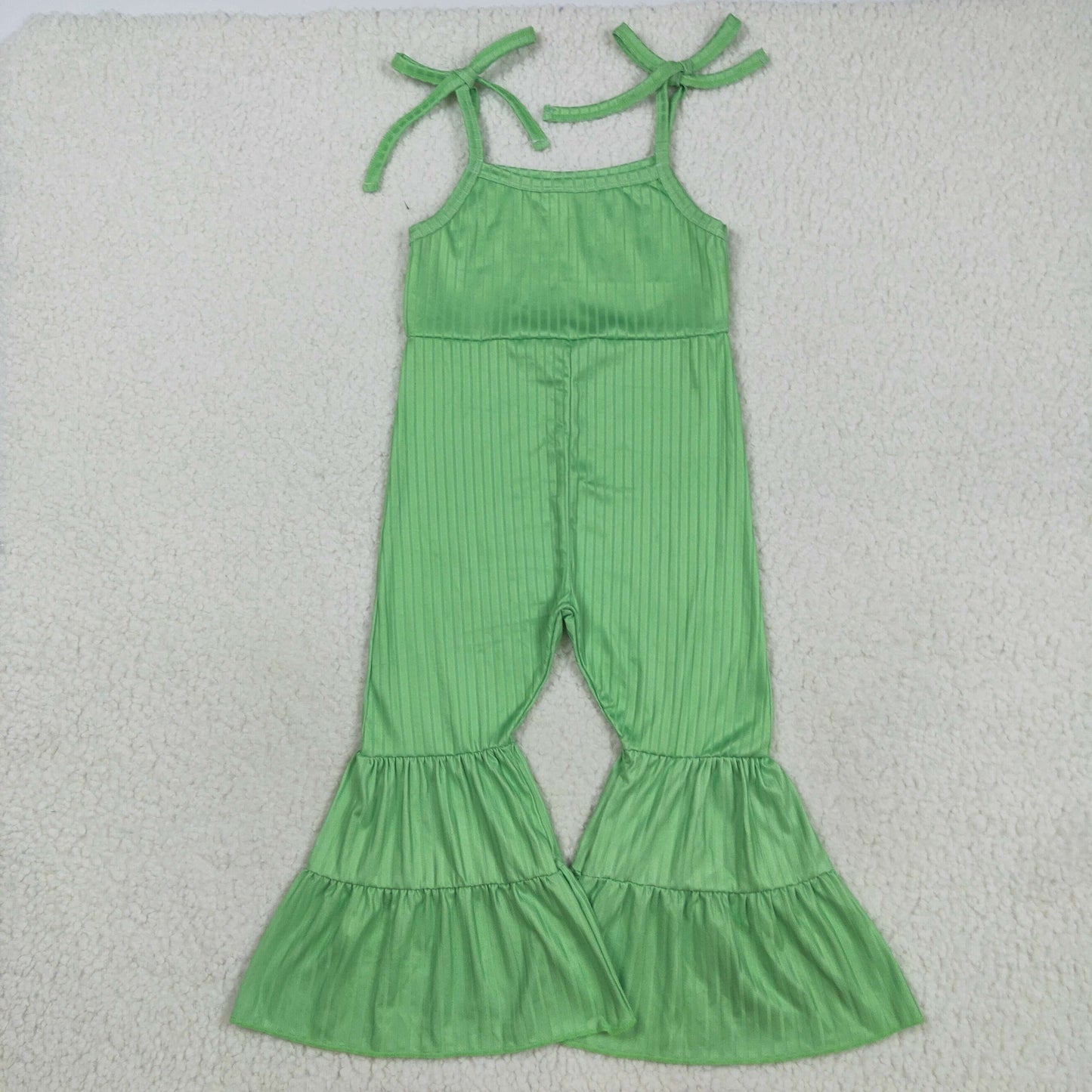 RTS NO MOQ（In Stock）SR3160 Solid color green pit strip suspender jumpsuit