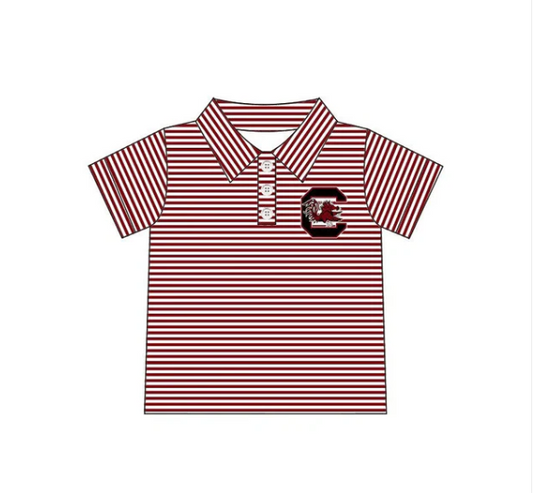 PRE ORDER Deadline August 2 close custom no moq Children's boutique clothing Maroon short-sleeved shorts Short-sleeved striped top