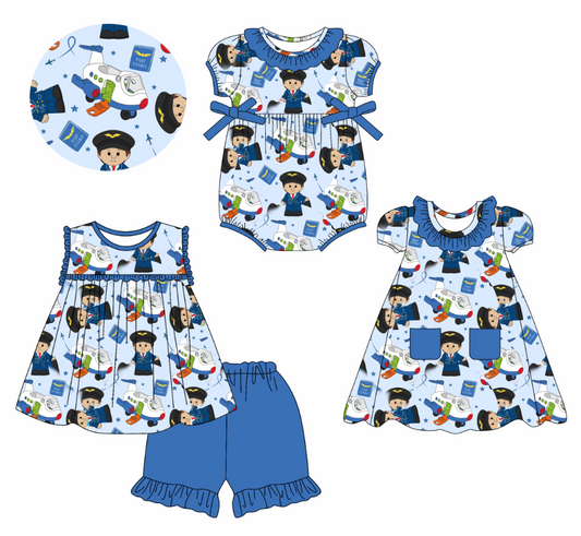 Custom summer cartoon baby girls clothes sets dress romper