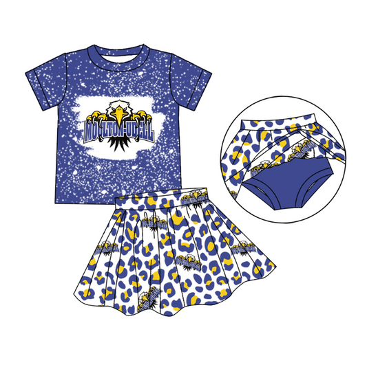 custom moq 3 eta 6-7weeks team summer baby girls clothes short sleeve skirts sets