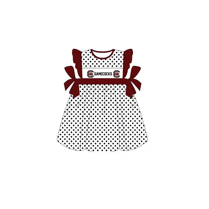 baby girl team black and white flying sleeve summer dress