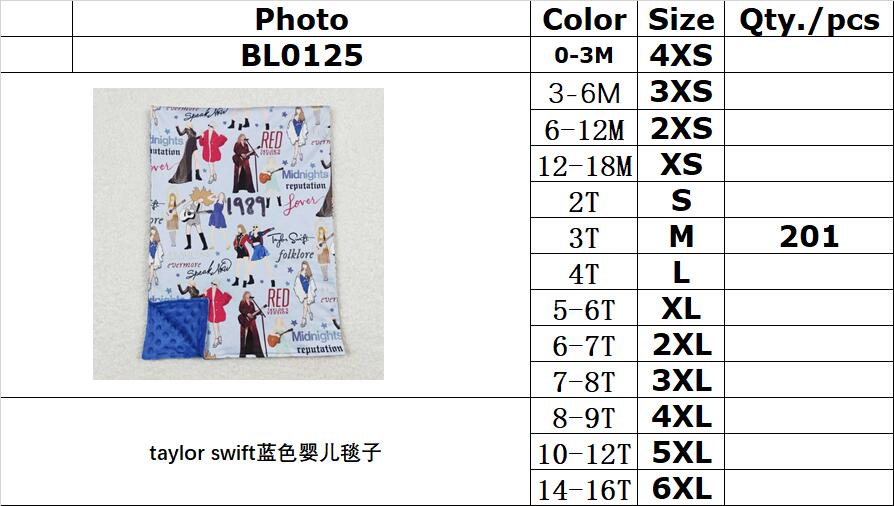 BL0125 taylor swift blue baby blanket