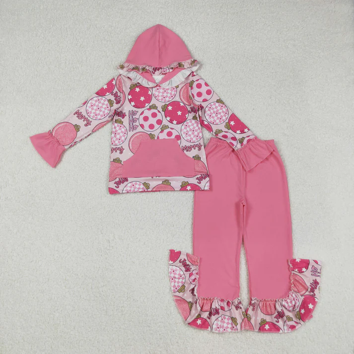 RTS NO MOQ Sibling Baby girls boy clothes Christmas hooded long-sleeved trousers suits