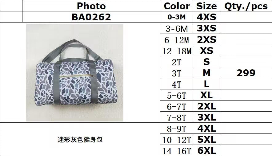 RTS NO MOQ BA0262 camouflage gray gym bag