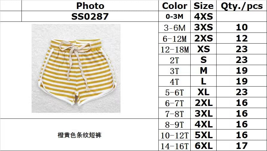SS0287 Orange striped shorts