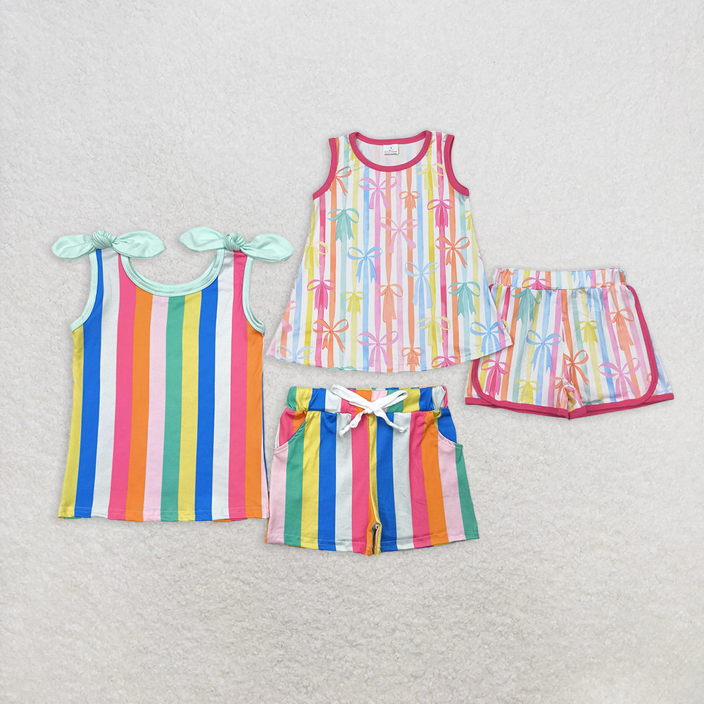 RTS NO MOQ girls short-sleeved shorts suit & short-sleeved sets