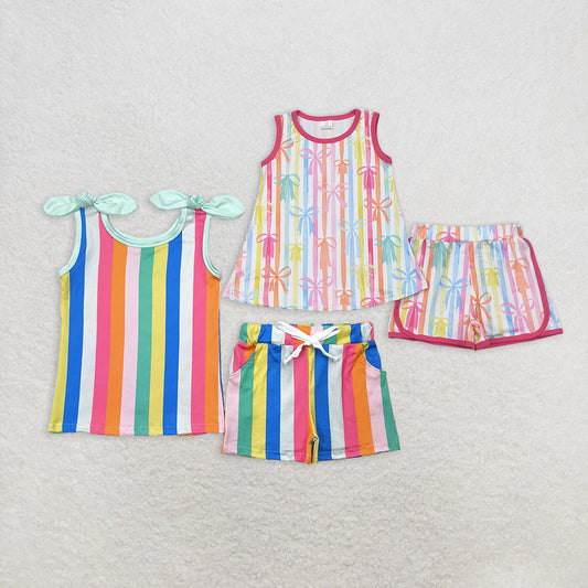 RTS NO MOQ girls short-sleeved shorts suit & short-sleeved sets