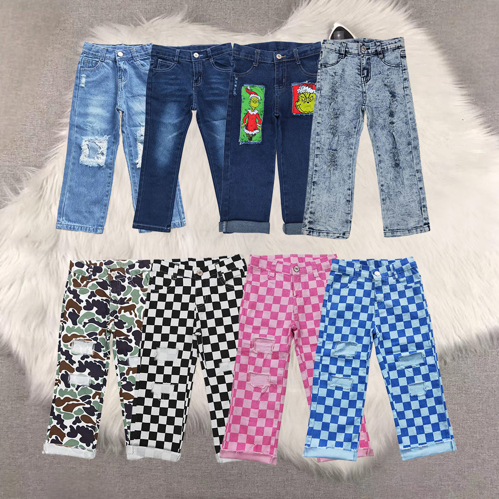 RTS NO MOQ Baby Girls and boy Clothes Jeans: Flared & Ripped