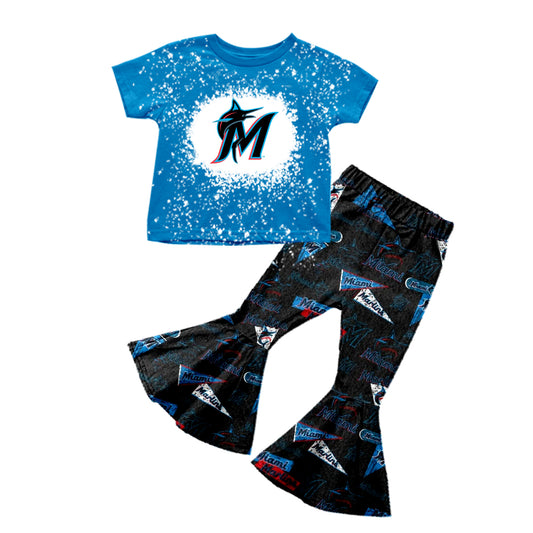 baby girl clothes team M blue top pants toddler girl summer outfit