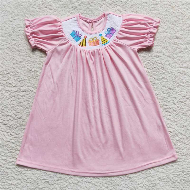 RTS NO MOQ GSPO0960 GT0501 GSD0435 BSPO0190 Gift Box-Birthday Hat-Cake Pattern Short Sleeve Suit & Dress & Top