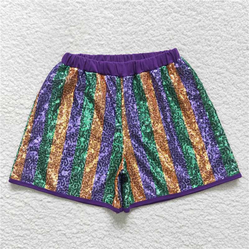 RTS NO MOQ SS0118 SS0120 SS0119 Adult Girls Sequin Striped Shorts