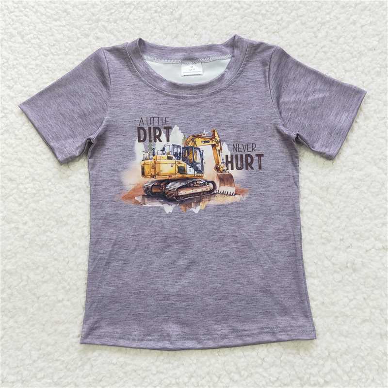 RTS NO MOQ Baby Boys Trucker-Duck Print Short Sleeve Top