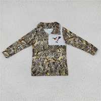 RTS NO MOQ BT0331  BT0333  BT0332 Brown Dead Leaves Zippered Long Sleeve Jacket