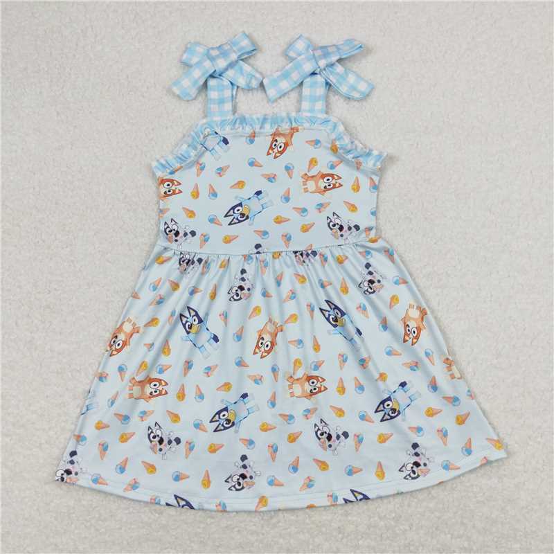 GSD1202   GSD0866   SR1113    GSSO0683    bluey ice cream blue flying sleeve dress outfits and romper match boys and girls