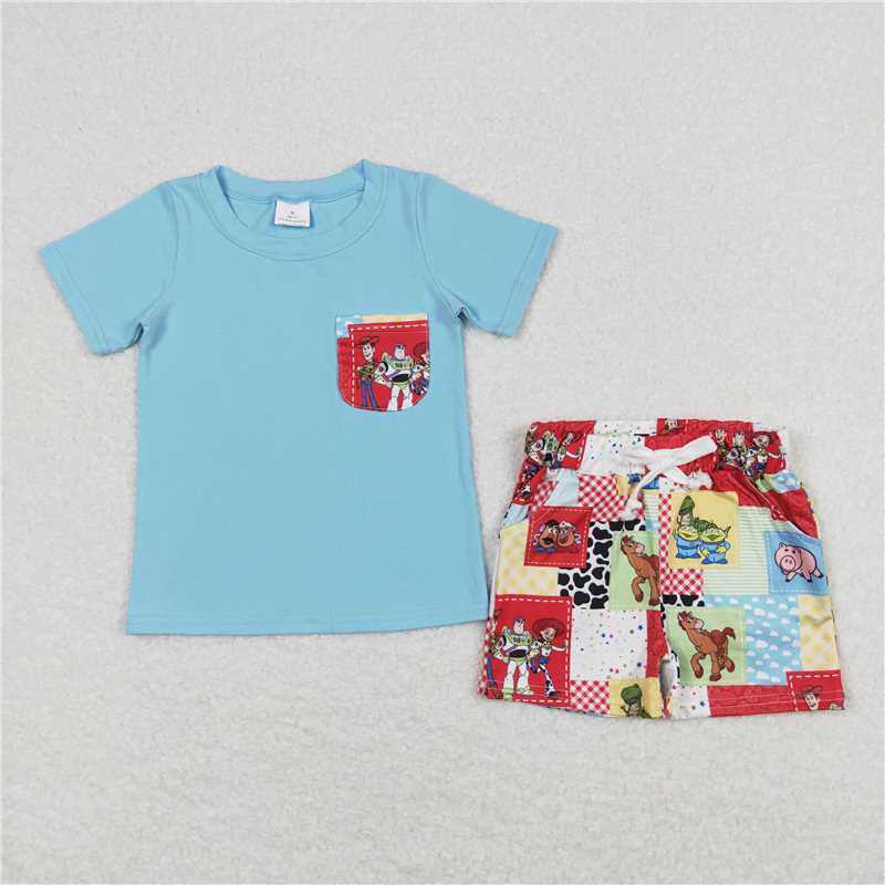 RTS NO MOQ Baby Girls and Boys TOY STORY Summer Short Sleeve Shorts Sets