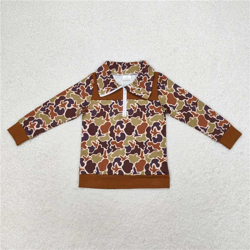 RTS NO MOQ Baby kid Camouflage pullover long sleeve top