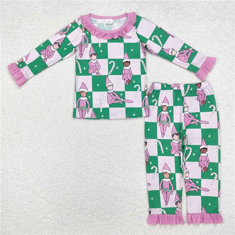 RTS NO MOQ Baby Boy Christmas Bamboo Top Bell Pants Pajamas Clothes Sets