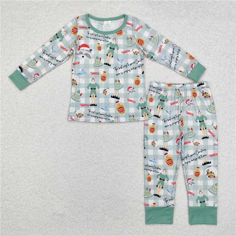 RTS NO MOQ Santa Claus long-sleeved trousers pajamas set