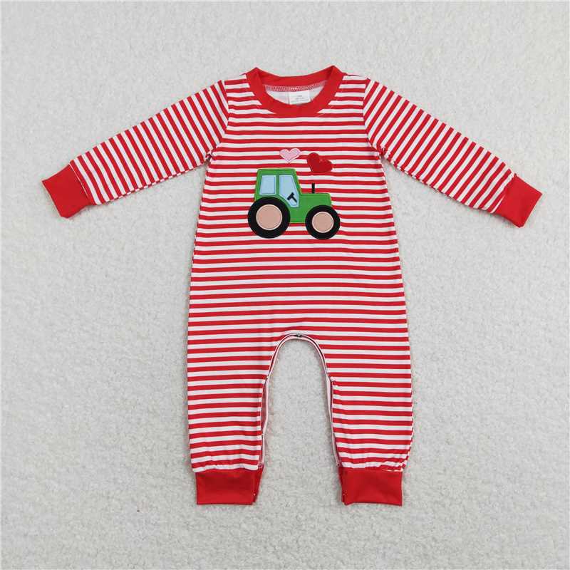 RTS NO MOQ Baby kids Valentine long sleeve short romper