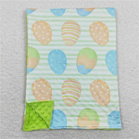ready to ship stock BL0102 Easter egg green and white striped baby blanket