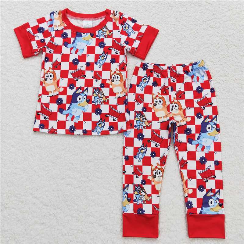 RTS NO MOQ Baby girl and boys clothes Short Sleeve Pants Suit