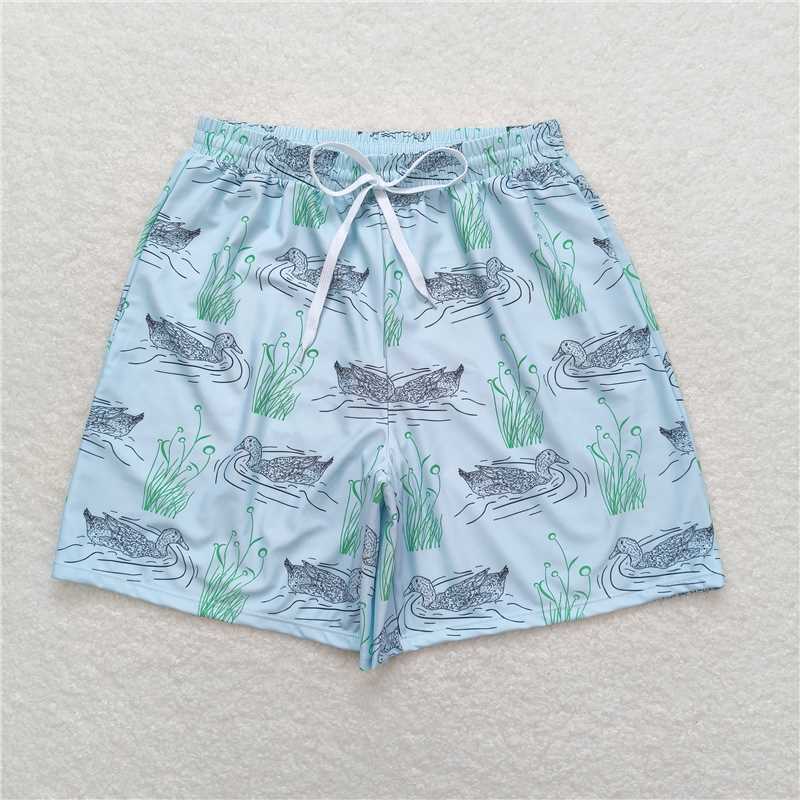 swimming trunks Sibling Sister Clothes swim  S0359 Adult male duck aqua swimming trunks