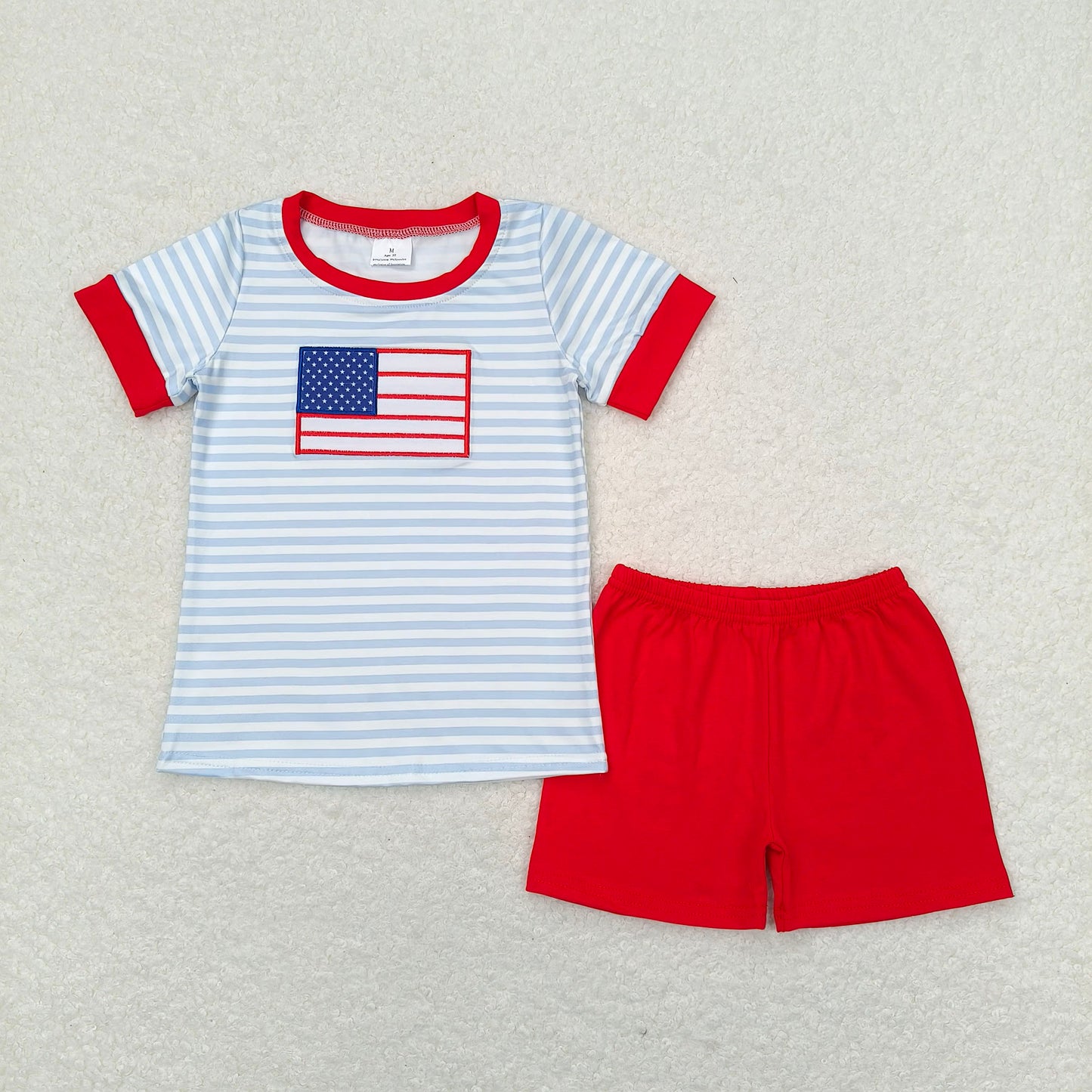 RTS Baby Girls Flag 4th Of July Sibling Rompers Clothes Sets