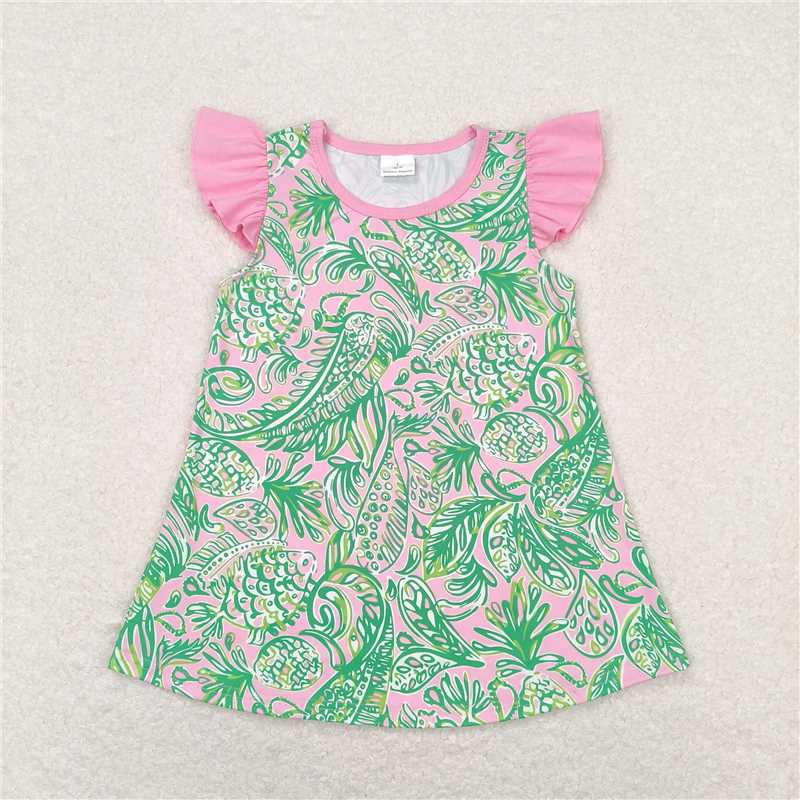 BSSO0839+GSD1113+GT0561 Green short-sleeved shorts set with seaweed pattern pockets