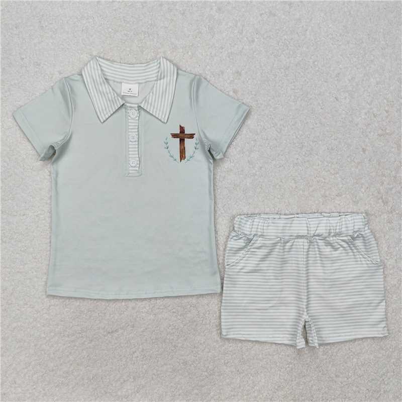 RTS NO MOQ Baby Girls easter short sleeve top and sets Clothes Sets