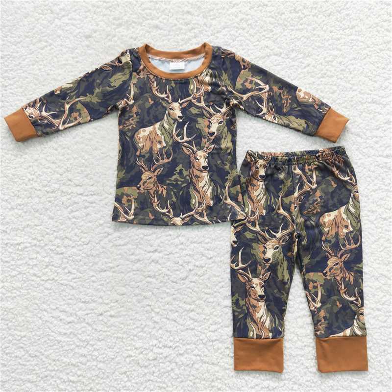 RTS NO MOQ Sibling baby boy clothes camouflage long sleeve pants Sets and top