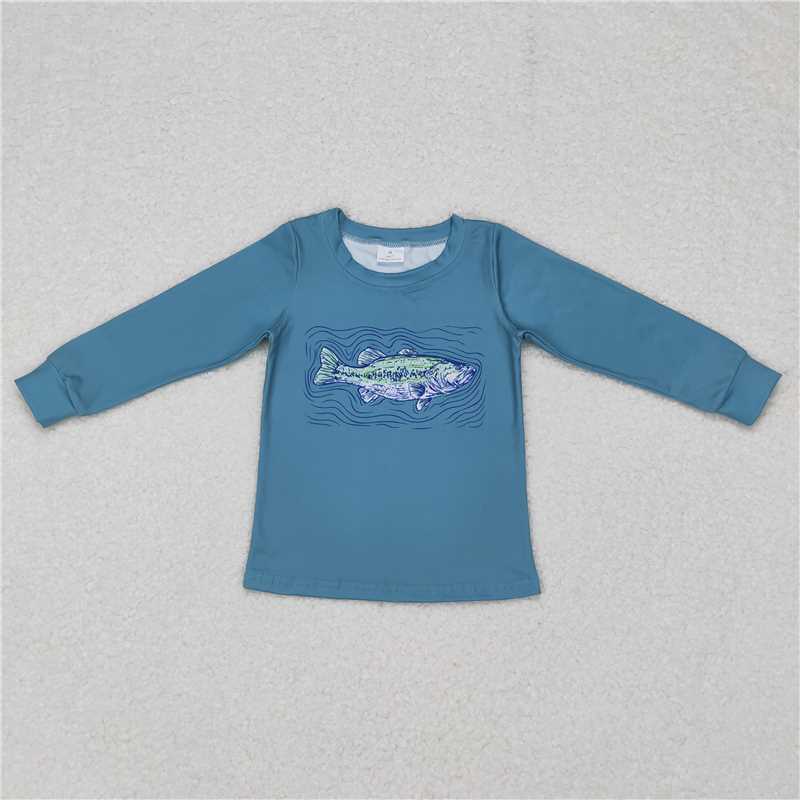 RTS NO MOQ Baby Boys Solid Long Sleeve Tees: Trucker Print & Animal Print Styles