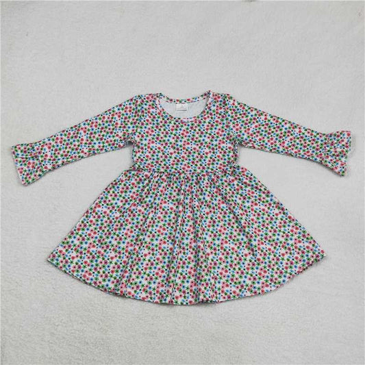 RTS NO MOQ SALES G6-11-5[ Colorful flower long-sleeved dress