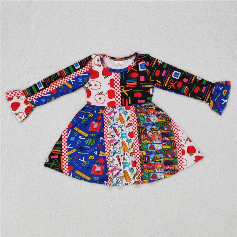 RTS NO MOQ SALES G6-11-4 School supplies apple long-sleeved dress