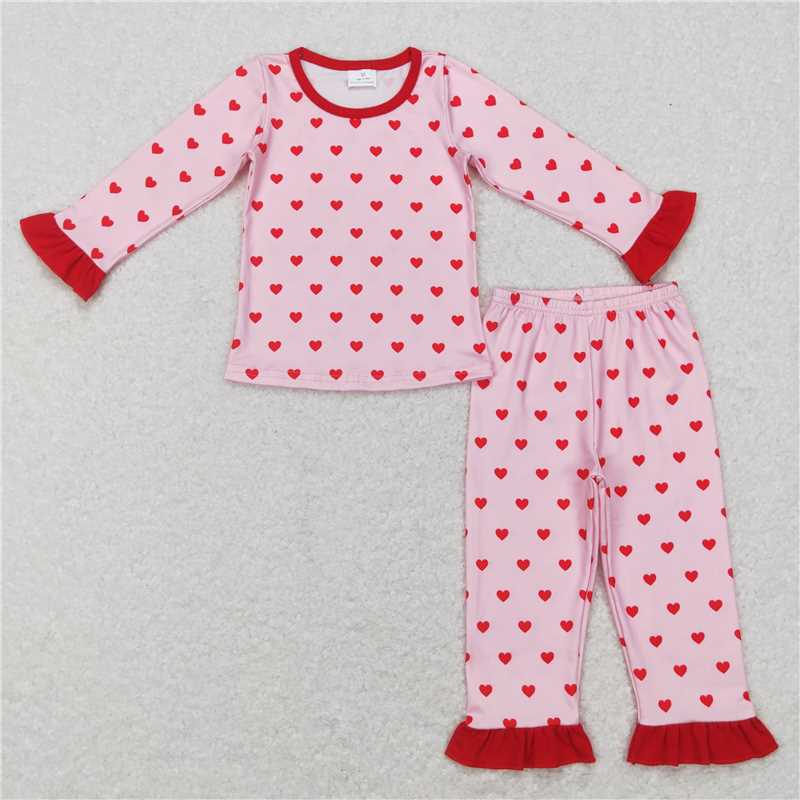 RTS NO MOQ Baby Boys And Girls Clothes Valentine long-sleeved pants set